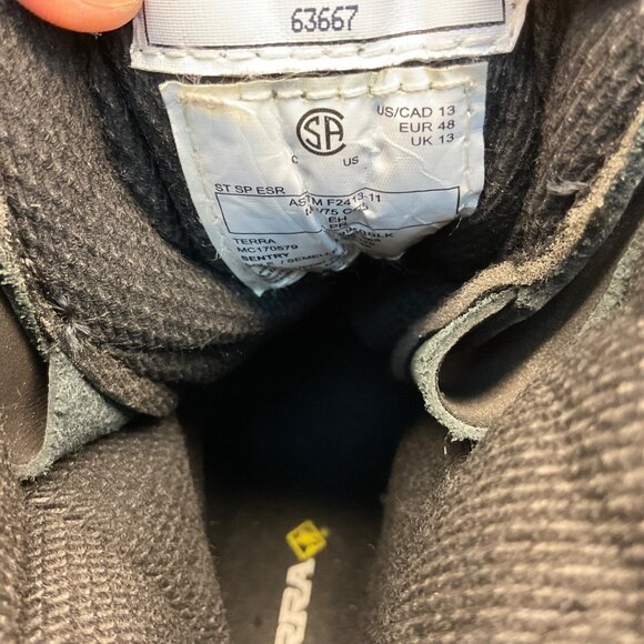 Terra Men's 8'' Sentry Comp. Toe Comp. Plate Work Boots Black Leather Size 13M - Picture 8 of 8